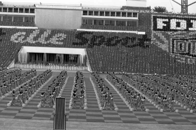 Gymnastics and Sports Festival Spartakiade in Leipzig in the state Saxony on the territory of the former GDR, German Democratic Republic