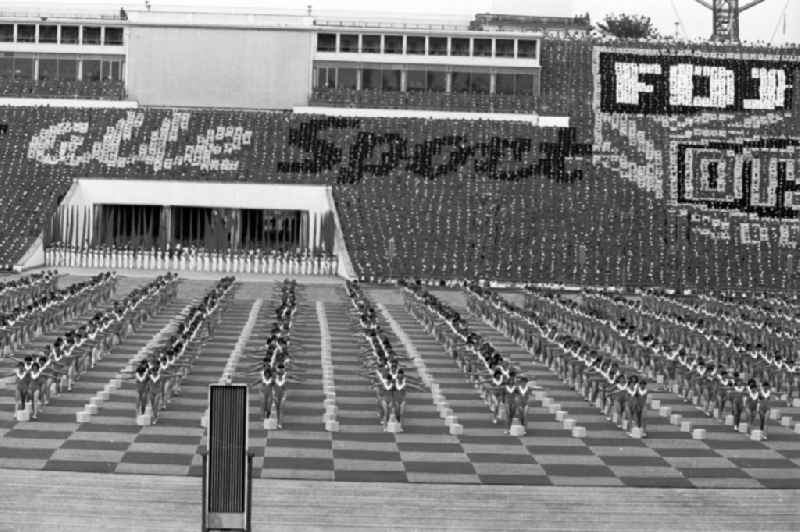 Gymnastics and Sports Festival Spartakiade in Leipzig in the state Saxony on the territory of the former GDR, German Democratic Republic