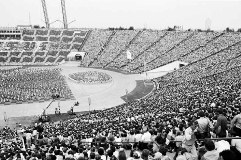 Gymnastics and Sports Festival Spartakiade in Leipzig in the state Saxony on the territory of the former GDR, German Democratic Republic