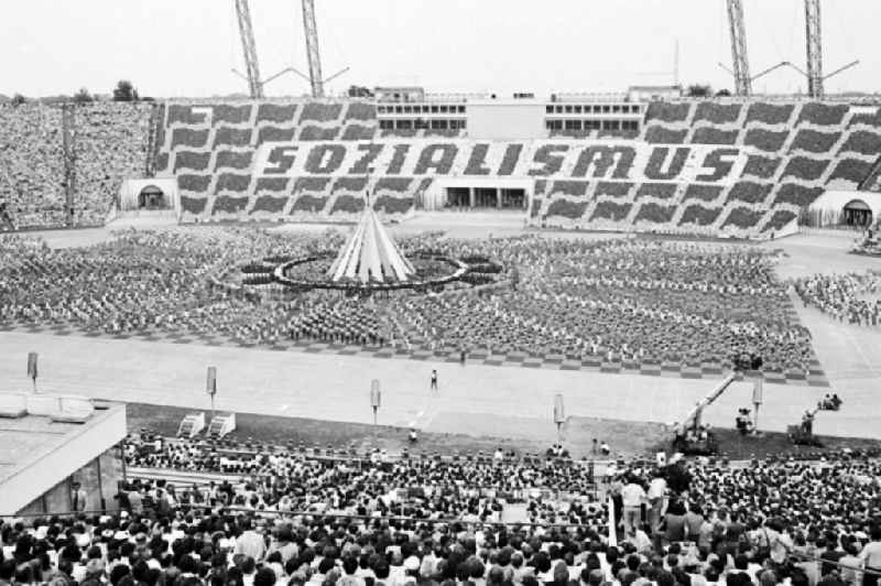 Gymnastics and Sports Festival Spartakiade in Leipzig in the state Saxony on the territory of the former GDR, German Democratic Republic