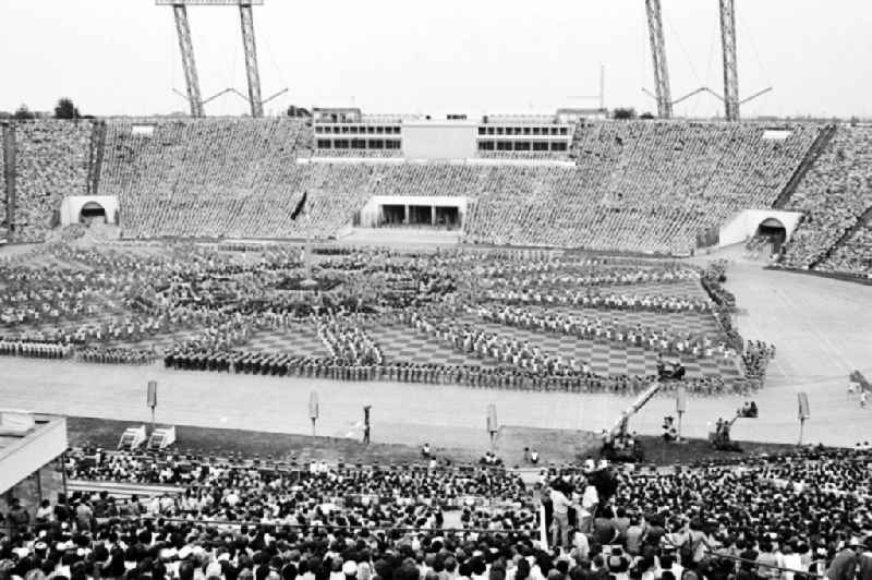 Gymnastics and Sports Festival Spartakiade in Leipzig in the state Saxony on the territory of the former GDR, German Democratic Republic