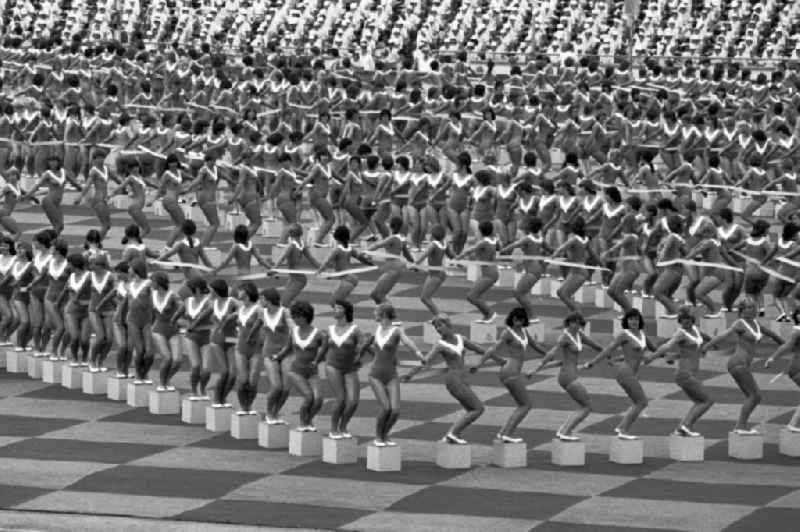 Gymnastics and Sports Festival Spartakiade in Leipzig in the state Saxony on the territory of the former GDR, German Democratic Republic