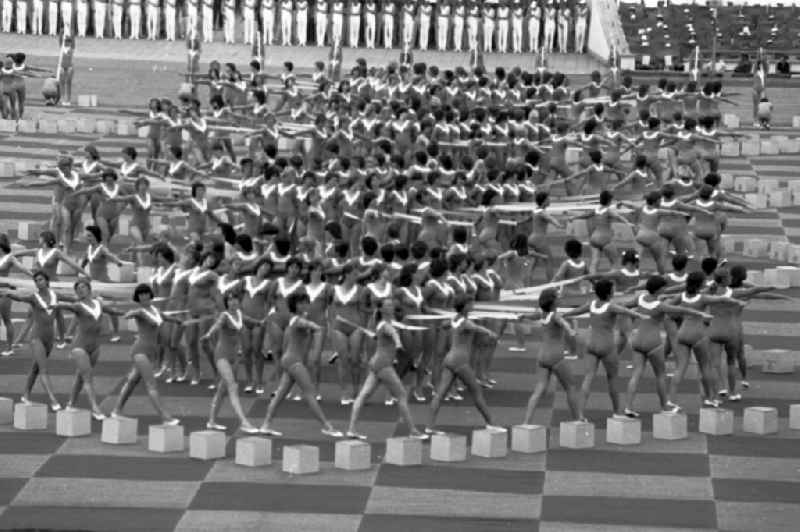 Gymnastics and Sports Festival Spartakiade in Leipzig in the state Saxony on the territory of the former GDR, German Democratic Republic