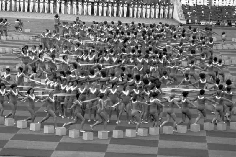 Gymnastics and Sports Festival Spartakiade in Leipzig in the state Saxony on the territory of the former GDR, German Democratic Republic