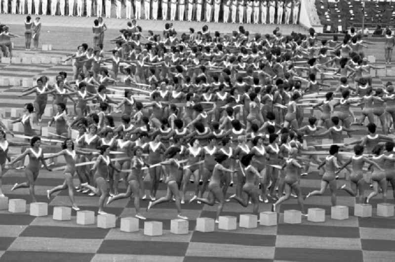 Gymnastics and Sports Festival Spartakiade in Leipzig in the state Saxony on the territory of the former GDR, German Democratic Republic