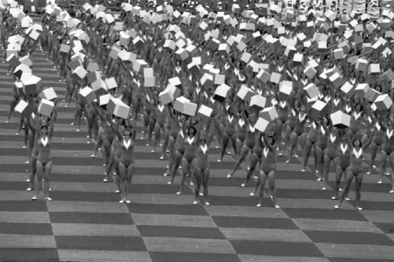 Gymnastics and Sports Festival Spartakiade in Leipzig in the state Saxony on the territory of the former GDR, German Democratic Republic