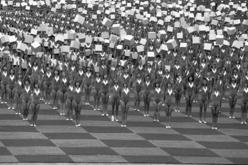 Gymnastics and Sports Festival Spartakiade in Leipzig in the state Saxony on the territory of the former GDR, German Democratic Republic