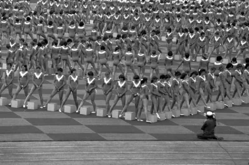 Gymnastics and Sports Festival Spartakiade in Leipzig in the state Saxony on the territory of the former GDR, German Democratic Republic