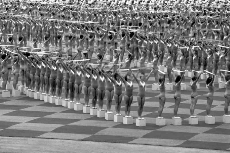 Gymnastics and Sports Festival Spartakiade in Leipzig in the state Saxony on the territory of the former GDR, German Democratic Republic