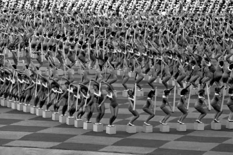 Gymnastics and Sports Festival Spartakiade in Leipzig in the state Saxony on the territory of the former GDR, German Democratic Republic