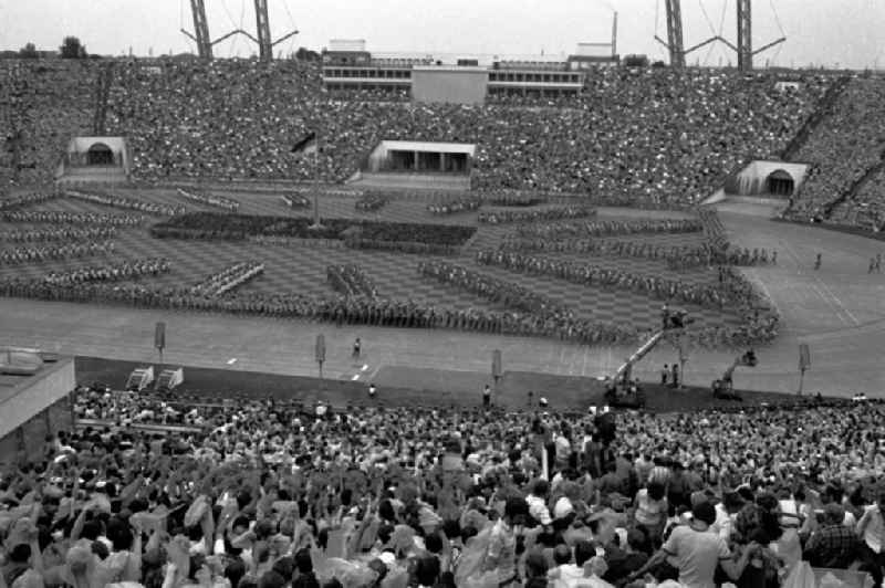 Gymnastics and Sports Festival Spartakiade in Leipzig in the state Saxony on the territory of the former GDR, German Democratic Republic