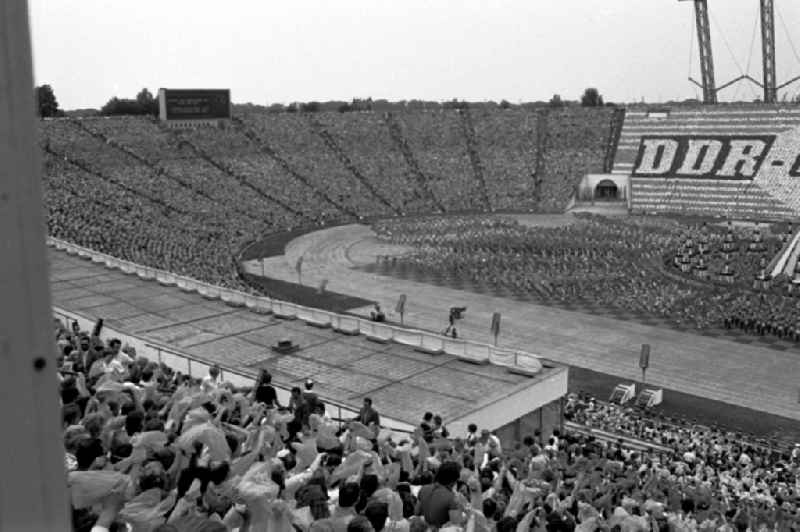 Gymnastics and Sports Festival Spartakiade in Leipzig in the state Saxony on the territory of the former GDR, German Democratic Republic