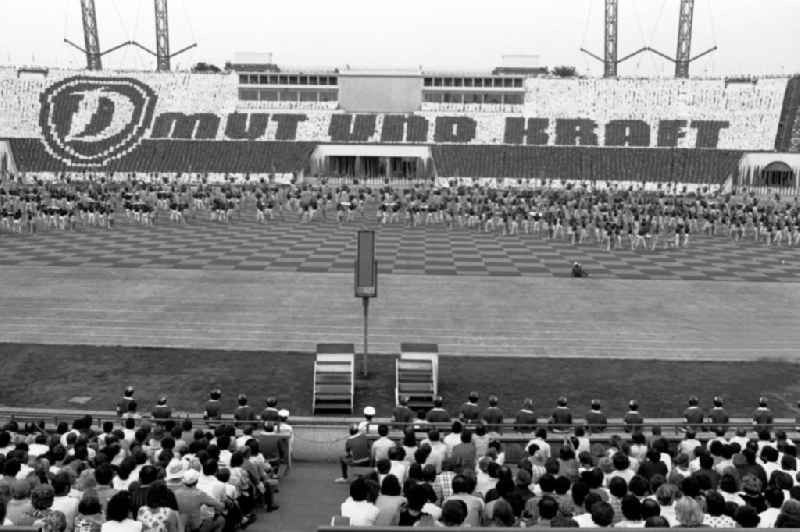 Gymnastics and Sports Festival Spartakiade in Leipzig in the state Saxony on the territory of the former GDR, German Democratic Republic