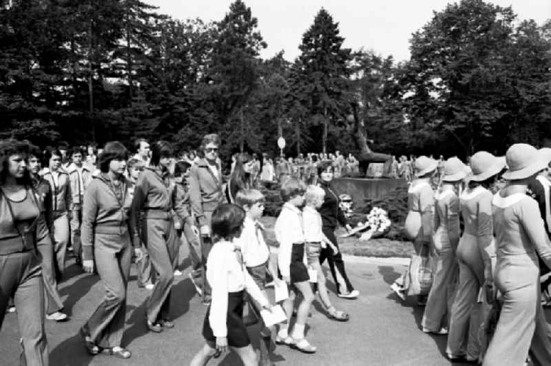 Gymnastics and Sports Festival Spartakiade in Leipzig in the state Saxony on the territory of the former GDR, German Democratic Republic