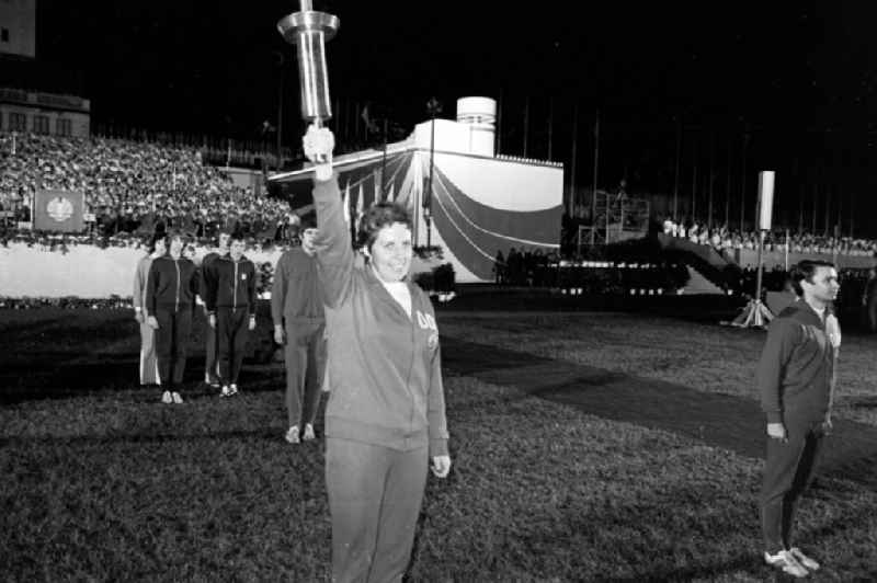 Gymnastics and Sports Festival Spartakiade in Leipzig in the state Saxony on the territory of the former GDR, German Democratic Republic