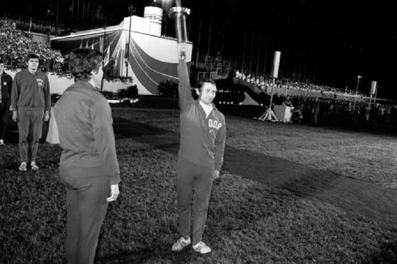 Gymnastics and Sports Festival Spartakiade in Leipzig in the state Saxony on the territory of the former GDR, German Democratic Republic