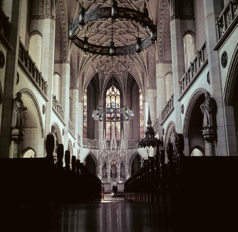 Interior of the sacred building of the church on place Schlossplatz in Lutherstadt Wittenberg, Saxony-Anhalt on the territory of the former GDR, German Democratic Republic