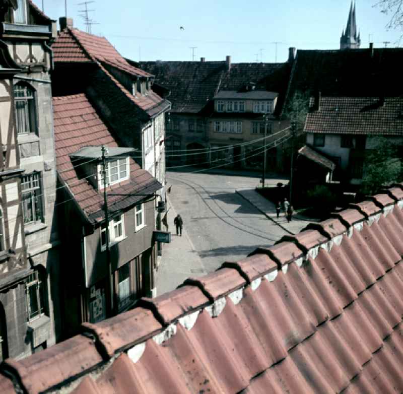 Street view in Muehlhausen, Thuringia in the area of the former GDR, German Democratic Republic