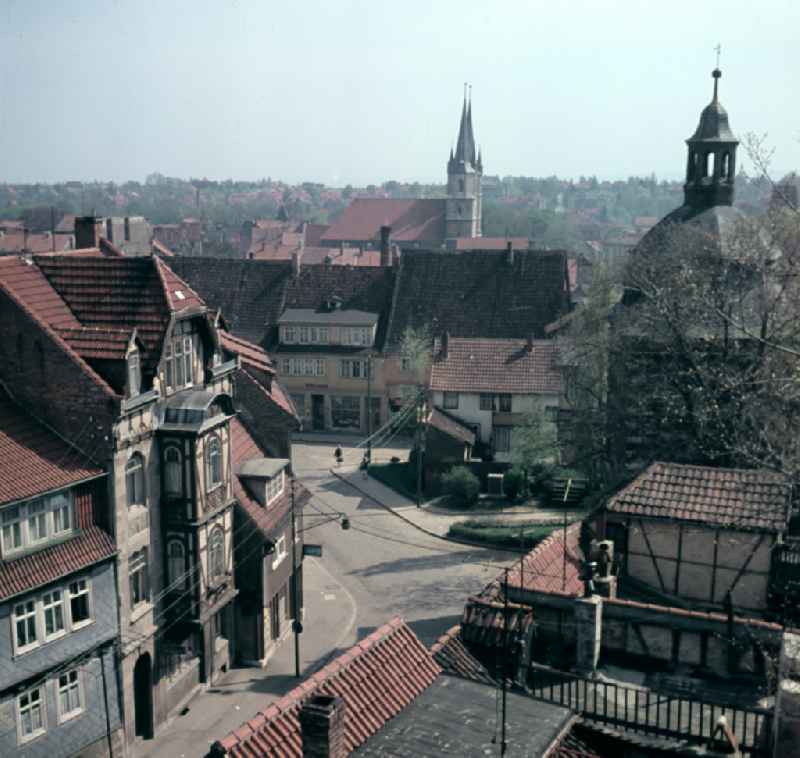 Street view in Muehlhausen, Thuringia in the area of the former GDR, German Democratic Republic