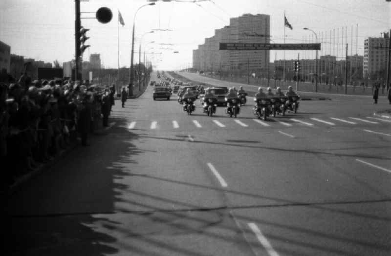 State ceremony and reception of Erich Honecker and the government delegation of the GDR in Moskva - Moscow in Russia - formerly the Soviet Union