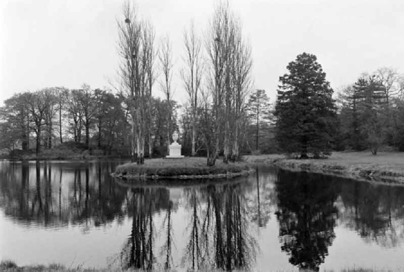 Rousseau Island in Woerlitz Park in Oranienbaum-Woerlitz, Saxony-Anhalt in the territory of the former GDR, German Democratic Republic