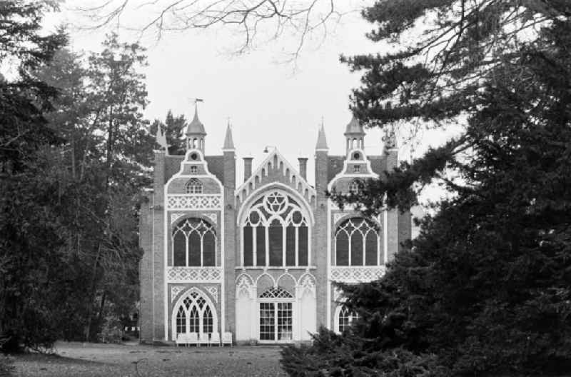 Gothic house in Woerlitz Park in Oranienbaum-Woerlitz, Saxony-Anhalt in the territory of the former GDR, German Democratic Republic