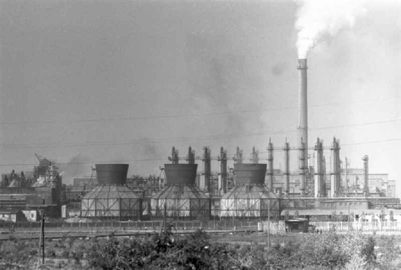 Production facilities and production equipment of the VEB Chemische Werke Buna Schkopau in Schkopau, Saxony-Anhalt on the territory of the former GDR, German Democratic Republic