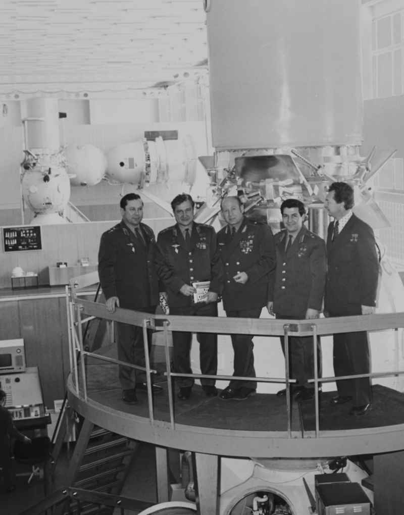 Cosmonauts in Zvyozdny gorodok to German Star City, from left Pavel Popovich (1930-2009), Vitaly Sevastyanov (1935-201