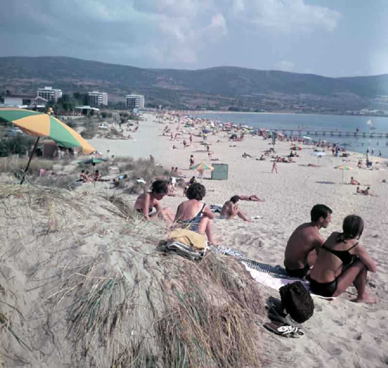 Holidaymakers on the Black Sea in Varna in Bulgaria