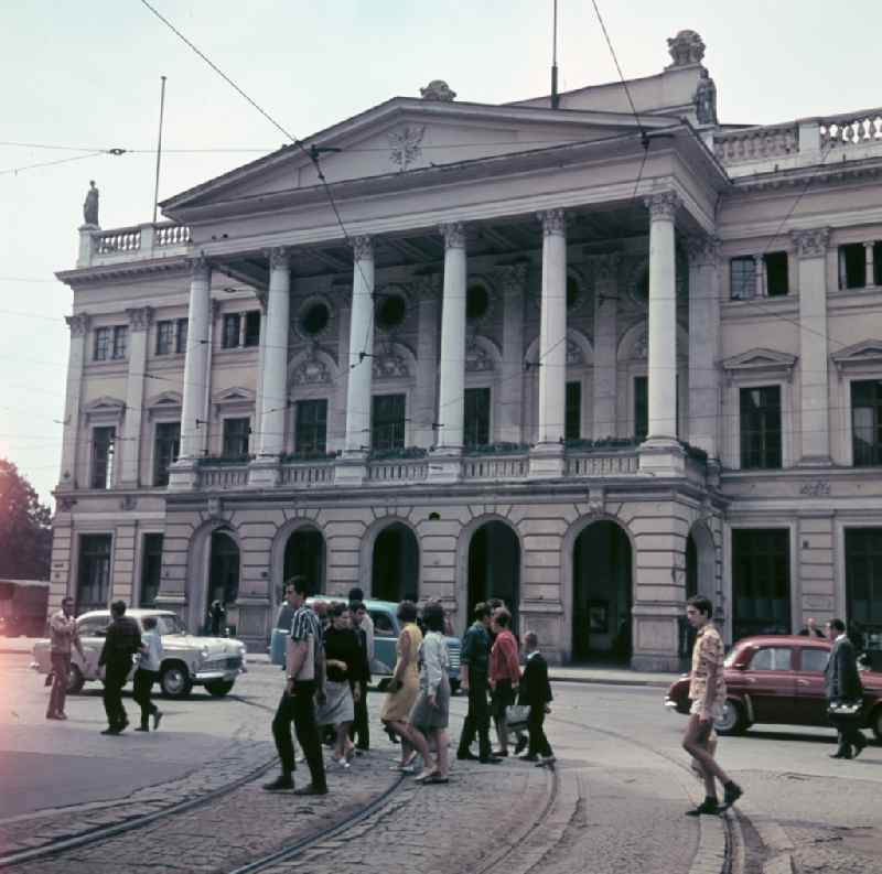 Building of the theater construction - Opernhaus on street Krawiecka in Wroclaw - Breslau in Poland